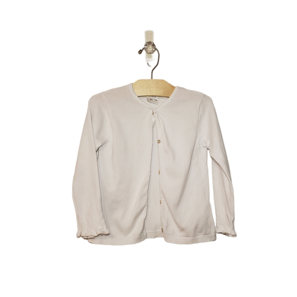 Zara 3-4Y White Button Cardigan Sweater